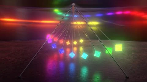 Fast Rainbow Glow Lights Pendulum Waves Moving Spectrum Tunnel Swing Stock Illustration