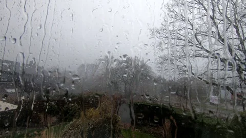 Fast raindrops on the window Stock Footage 104431624