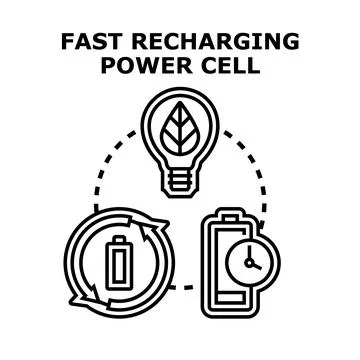 Fast recharging power cell concept with renewable energy Stock Illustration