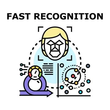 Fast recognition system analyzing biometric identity data Stock Illustration
