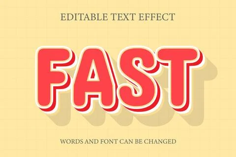 Fast red 3d style text effect Stock Illustration