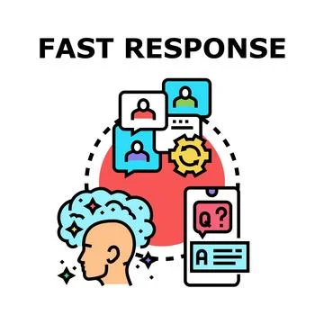 Fast response concept with communication and knowledge Stock Illustration