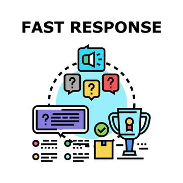 Fast response management resolving customer problems quickly 스톡 일러스트