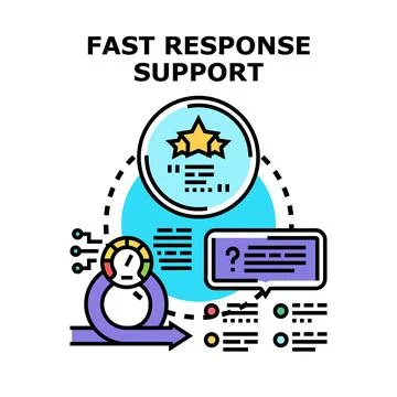 Fast response support providing customer service and quick problem solving 스톡 일러스트