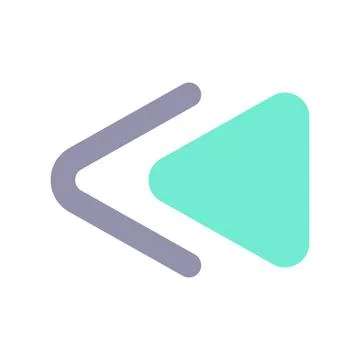 Fast reverse button flat color ui icon Illustrazione stock
