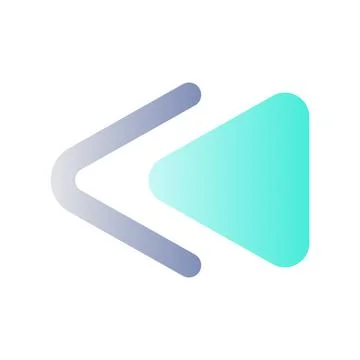 Fast reverse button flat gradient color ui icon Illustrazione stock