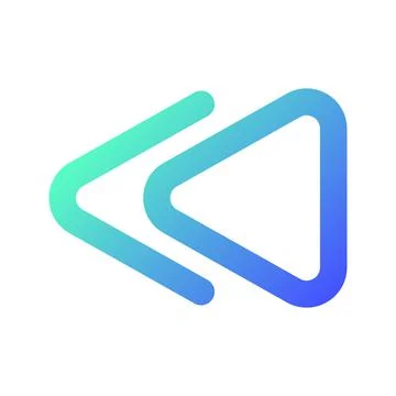 Fast reverse button pixel perfect gradient linear ui icon Stock Illustration