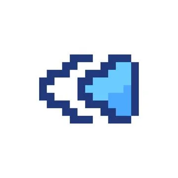 Fast reverse button pixelated RGB color ui icon Stock Illustration