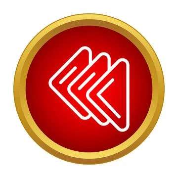 Fast reverse media player button user interface icon Illustrazione stock