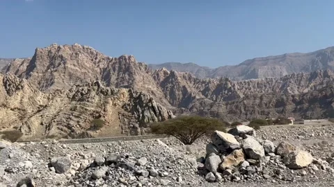 Fast ride with centered Mountain, vehicle shot zoom Video stock 227137705