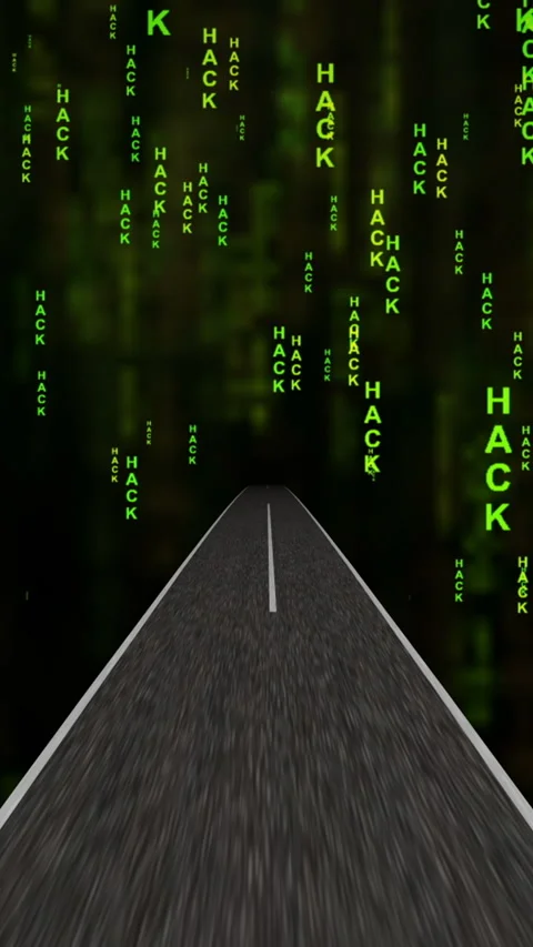 Fast ride on highway into the hacking net Stock Footage 259433874