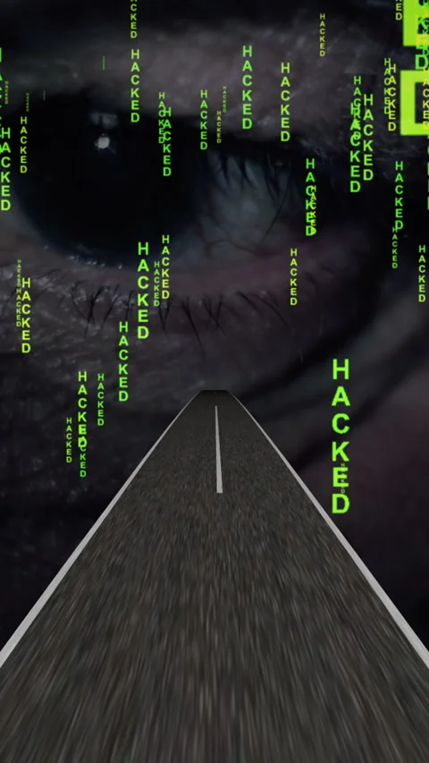 Fast ride on highway into the hacking net Stock Footage 259433882