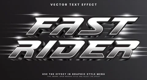 Fast Rider editable text effect Template Stock Illustration