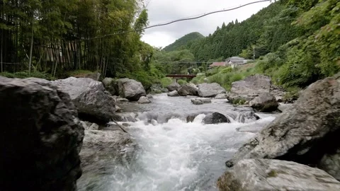 Fast river and Rocks Stock Footage 137944377