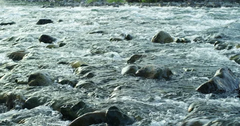 Fast river at dusk Video stock 157304228