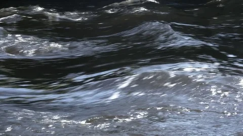 Fast River Flow with Glittering Light Stock-Footage 74403150