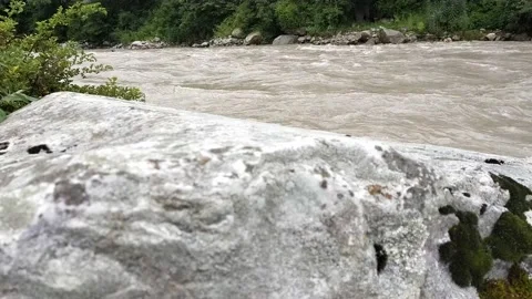 Fast River flow stones Video stock 157805377