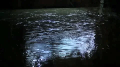 Fast River at Night HD Stock Footage 10700225