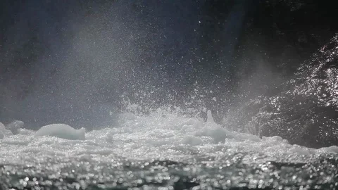 Fast River Running, Water Surface Close Up Stock-Footage 89517790