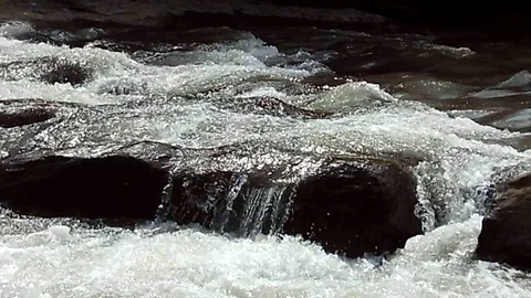 Fast river stream on big river on Kudus Stock Footage 125549838