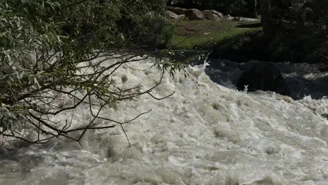 Fast river stream in Jeti-Oguz, Kyrgyzstan, 4K Stock Footage 342034566