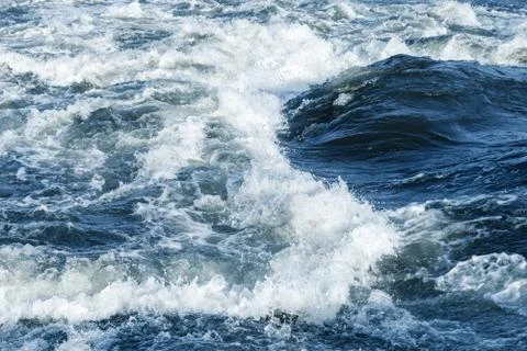 Fast river water background with waves Stock Photos