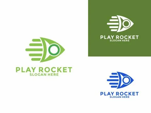 Fast Rocket and Arrow logo template. Creative design Fintech, technology, a.. Stock Illustration