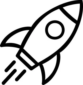 Fast rocket launch speed boost line icon Illustrazione stock