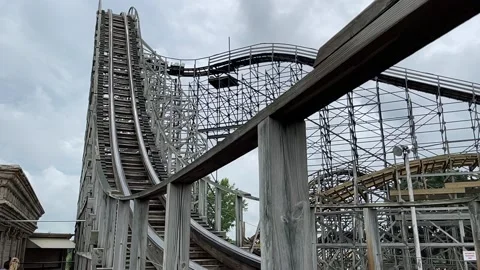 Fast Roller Coaster Stock Footage 156485591