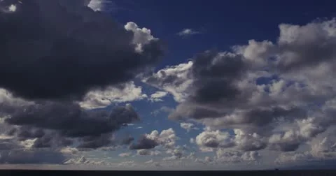 Fast Rolling Clouds Over Ocean Timelapse 5K TL3 Video stock 21476439