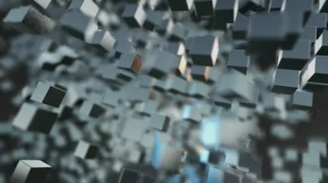 Fast Rotating 3D Cubes Stock Footage 11528299