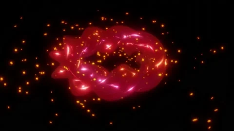 Fast rotating, glowing plasma ring. 3d animation render Stock Footage 211223994