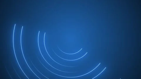 Fast Rotating Neon Blue Light Concentric Circles Video stock 318462045