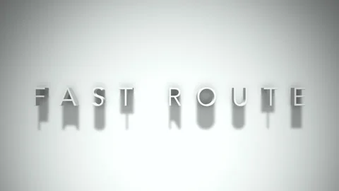 Fast route 3D title animation with shadows on a white background Stock Footage 297570676