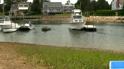 Fast row to shore Stock Footage 12148062