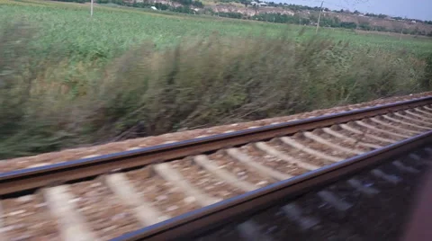 Fast Running Railways Tracks Stock Footage 55085551