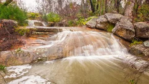 Fast running stream in Australia Stock Photos