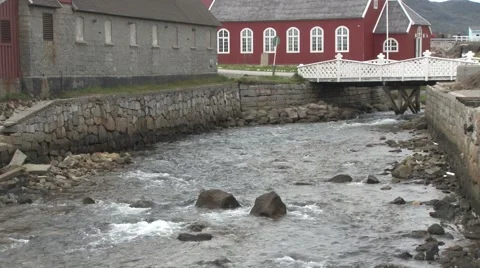 Fast running stream , Greenland Stock Footage 61874514