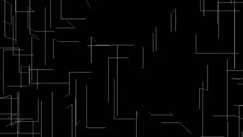 Fast running white lines on a black background create a complex abstract Stockbeeldmateriaal 127709799