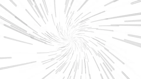 Fast rushing rays of light forming a deep vortex. White abstract background. Stock Footage 252933962