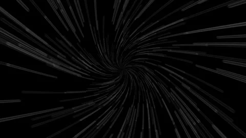 Fast rushing rays of light forming a deep vortex. Black abstract background. Stock Footage 252935011