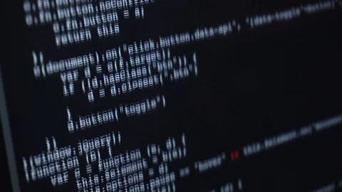 Fast scrolling of programming code over screen Stock Footage 101235275