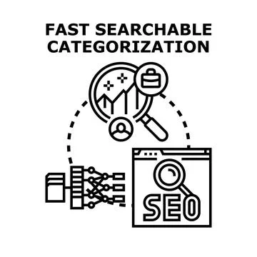 Fast searchable categorization concept vector illustration Stock Illustration