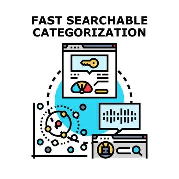 Fast searchable categorization process vector illustration Illustrazione stock