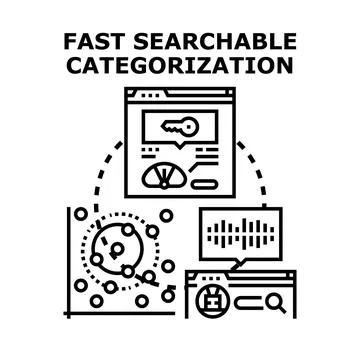Fast searchable categorization process vector illustration Stock Illustration