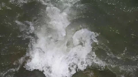 Fast Section of Turbulent Moving Water Stock Footage 48272271