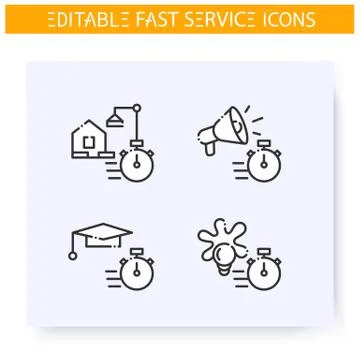 Fast service line icon. Editable illustrations イラスト素材