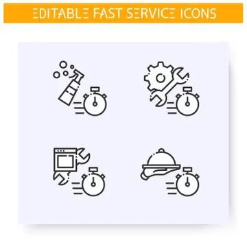 Fast service line icon. Editable illustrations 库存插图