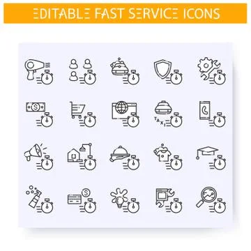 Fast service line icon. Editable illustrations 库存插图