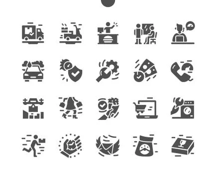 Fast service. Simple solution, time frame. Service people, staff. 스톡 일러스트